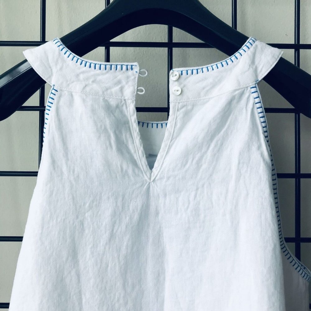 Lucky Brand NEW Linen Embroidered Halter Mini Dress Size S White - Picture 8 of 11